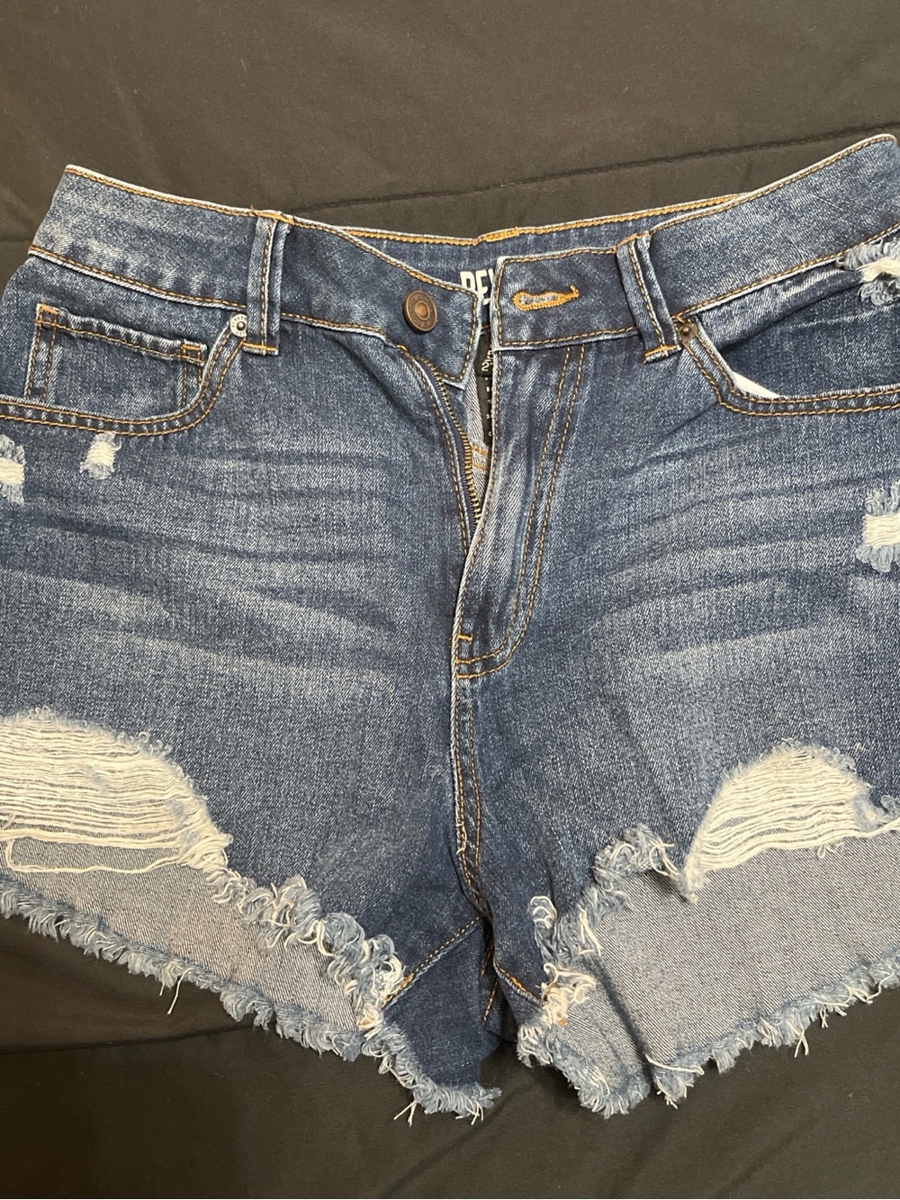 Rewash Distressed Dark Blue Denim Cutoff Shorts